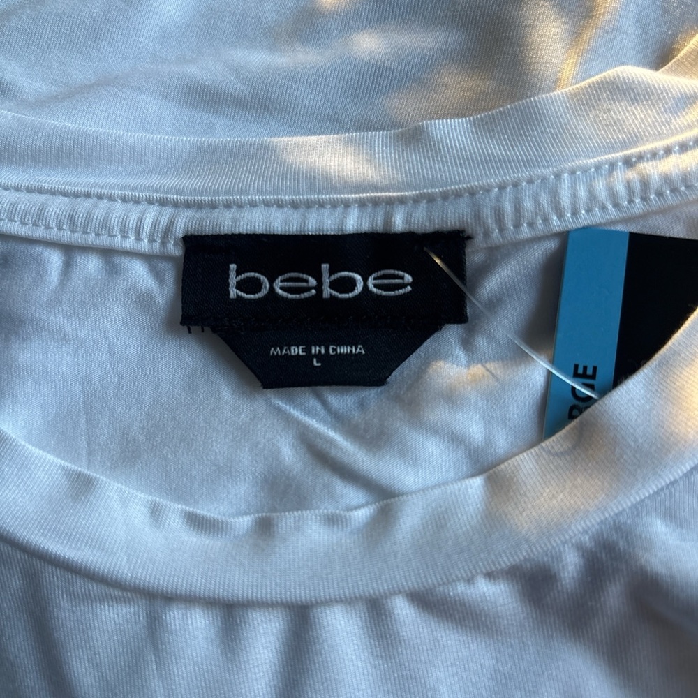 Bebe White Short Sleeve Tee - Picture 5 of 6